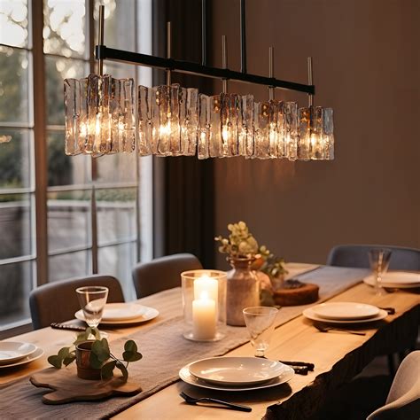 Chandeliers | Kitchen island linear pendant, Dining room light fixtures ...