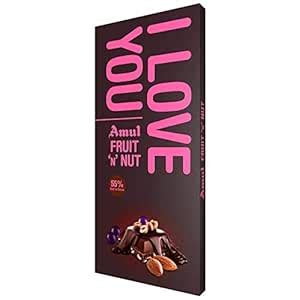 Amul Fruit N Nut Chocolate I Love You, 150 Grams : Amazon.in: Grocery ...