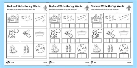 Ay Phonics Worksheet | Twinkl Resources