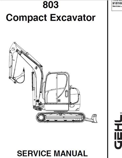 Gehl GE 803 Compact Excavator Repair Service Manual - Excavator Brands