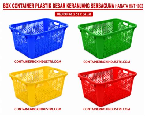 BOX CONTAINER PLASTIK BESAR KERANJANG SERBAGUNA HANATA HNT 1002 UKURAN ...