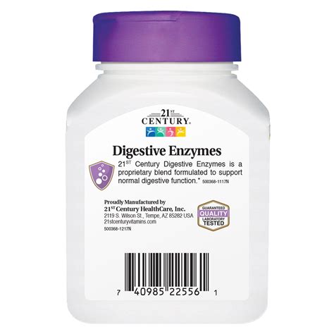 21st Century Digestive Enzymes Capsules, 60 Count - WELLNESS PRO