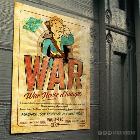 "War...War Never Changes" Retro Fallout Ad Art Print - Dreamforger Studios