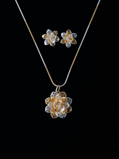 Silver Pendant sets online for women - Filigree Jewelry Silverlinings