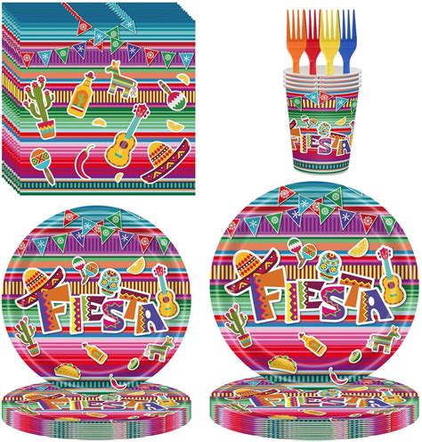 CheeseandU 84Pcs Mexican Fiesta Party Supplies Mexican Party Paper ...