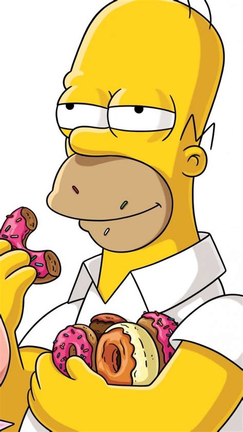 Homer Simpson eating donuts lock-screen phone wallpaper background # ...