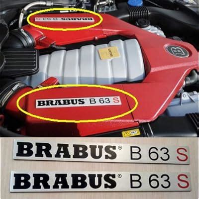 Buy 2 pcs - BRABUS B 63 S style - Engine Bay Emblem set Logo Badges ...