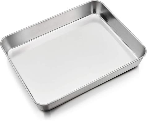 Amazon.com: P&P CHEF Baking Sheet Rectangular Cake Pan, Stainless Steel ...