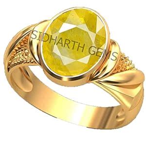 SIDHARTH GEMS 15.25 Ratti Pukhraj Stone Original Certified Yellow ...