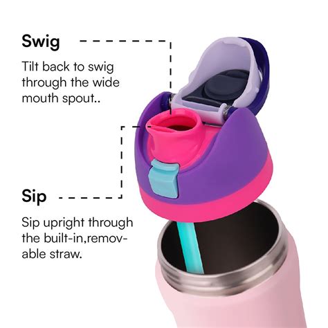 Sipp ease Insulated Stainless Steel Water Bottle with Straw (950 ML ...