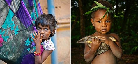 Portraits Of Children Showing Different Childhoods