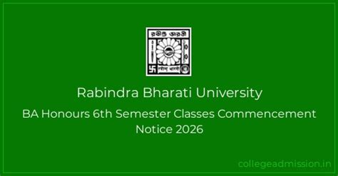 Rabindra Bharati University: BA Honours 6th Semester Classes ...