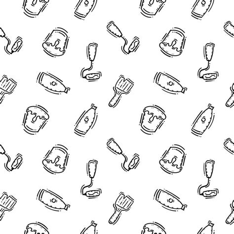 Hand drawn artist tools seamless pattern artist tools pattern ...