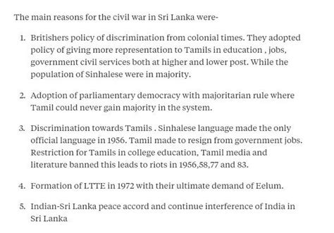 why the civil war took place in Sri Lanka. class 10 - Brainly.in