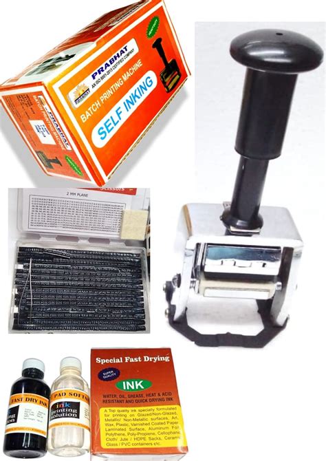 Prabhat Self Inking Batch Coding Machine/Mini Printer -Letter Size, 2mm ...