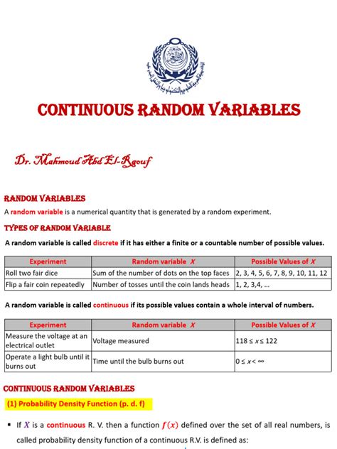 Image result for Continuous Random Variables