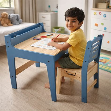 Tiny Tots Wooden Desk & Chair Set