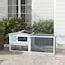PawHut Rabbit Hutch 2-Story Bunny Cage Guinea Pig Cage Small Animal ...