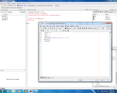 Matlab - ¿Cómo elevar al cuadrado una función con variable x, y o ambas ...