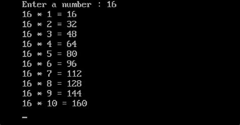 Image result for Multiplication Table C Program