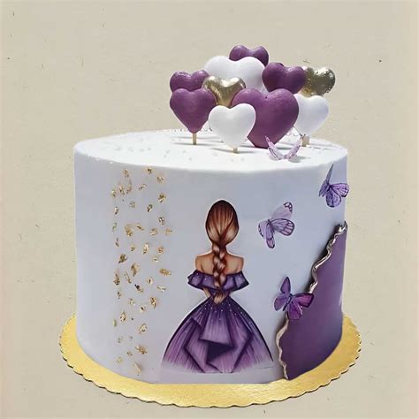 Order Purple Hearts Cake Online in Noida | The Cake Man