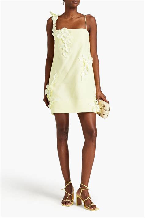 ZIMMERMANN Floral-appliquéd linen mini dress | THE OUTNET