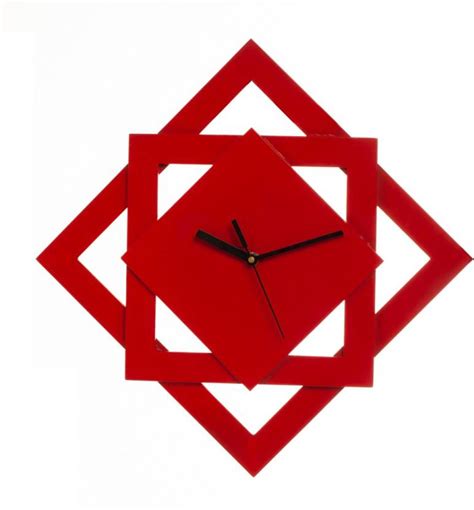 Wall Clock - Star/Square Design - Red – CrimsonKnot
