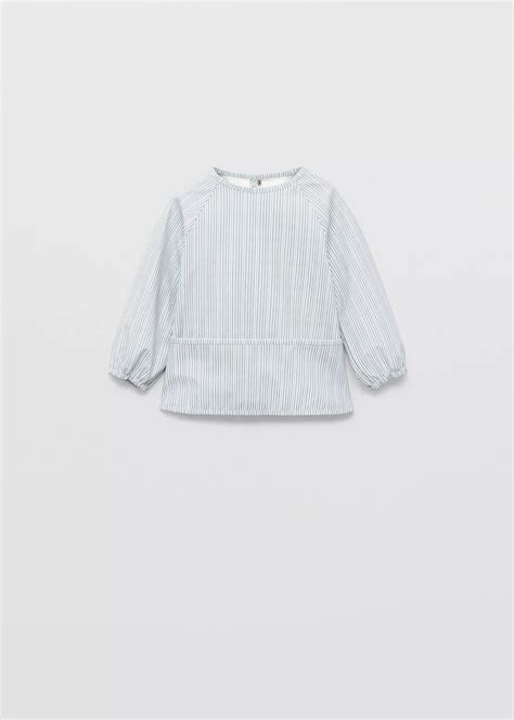 Two-tone striped bib - Newborn | MANGO OUTLET United Kingdom