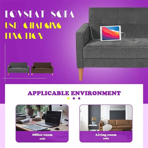 Buy TYBOATLE 53'' W Modern Mid Century Upholstered Loveseat Sofa w/ 2 ...