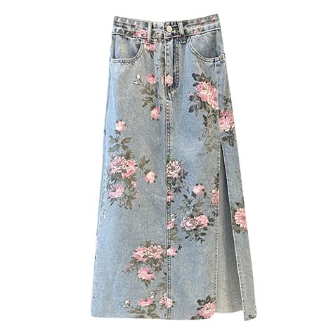 Long Denim Jean Skirts