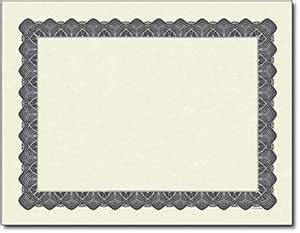 Metallic Border Parchment Certificate Paper - 250 Certificates - 8 1/2 ...