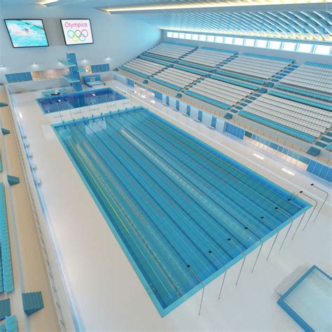 3D Olympic Sport Swimming Pool Architecture