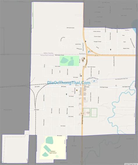Map of Baldwin village, Michigan - Thong Thai Real