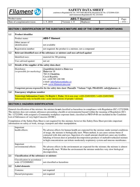Image result for Safety Data Sheet Examples