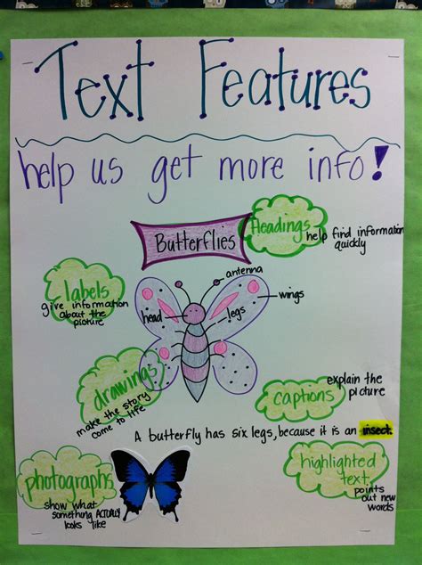 Text Features Anchor Chart | Text feature anchor chart, Reading anchor ...