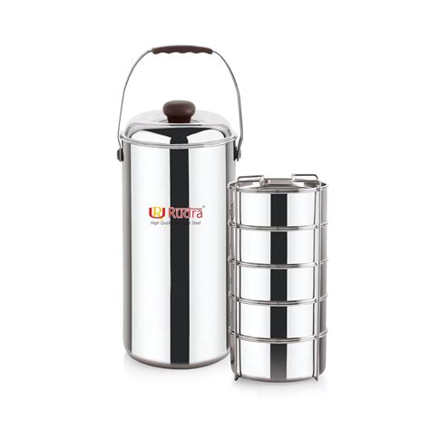 Buy Rudra Maximist Insulated Tiffin Box/Food Carrier, 4 Stainless Steel ...