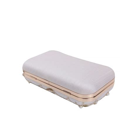 Buy SWISNI White Silk Clutches SWIS-574 Online