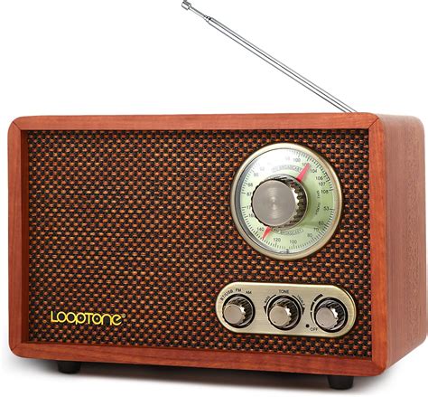 LoopTone USB SD Multifunction AM FM Vintage Radio with Bluetooth ...