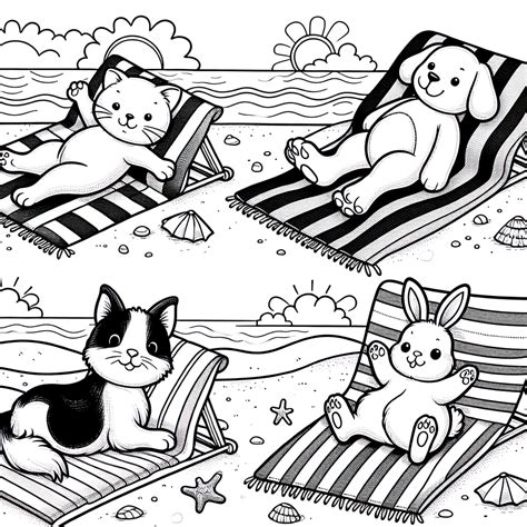 Pets Animals – Beach - GoGo Coloring