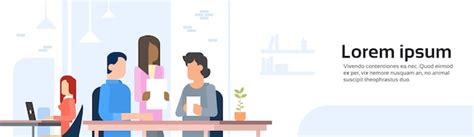 People working coworking center open office space banner | Premium Vector
