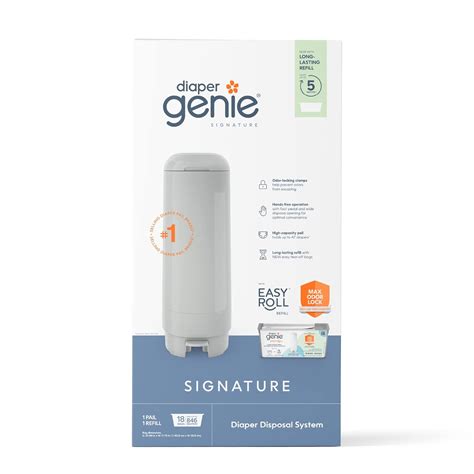 Amazon.com: Diaper Genie Signature Pail (Grey) Includes 1 Easy Roll ...