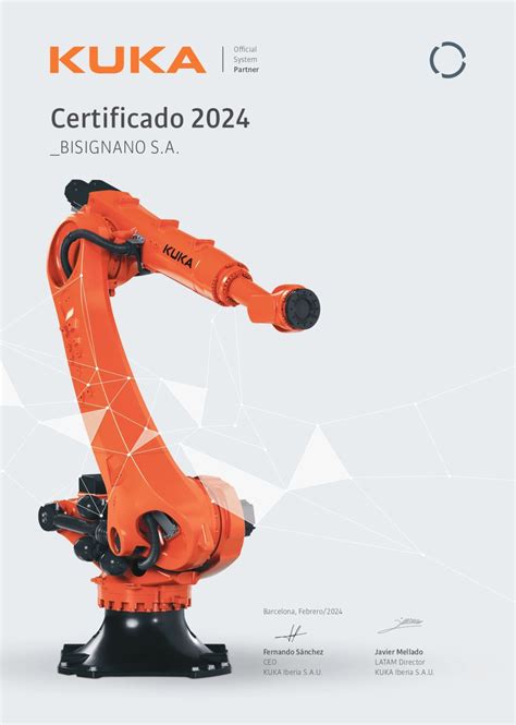 Somos Official KUKA System Partners 2024!! Documento que garantiza la ...