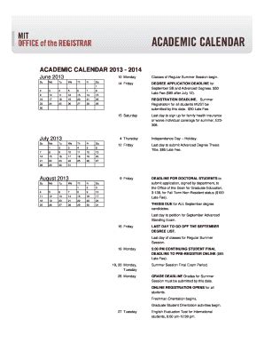 Mit Academic Calendar - Fill Online, Printable, Fillable, Blank | pdfFiller