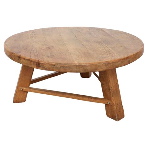 Pierre Chapo Inspired Heavy Oak Brutalist Coffee Table For Sale at 1stDibs