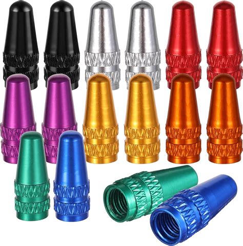 16Pcs Presta Valve Caps, 8 Colors Bike Valve Caps Aluminum Bicycle Valve Stem Caps Used On ...
