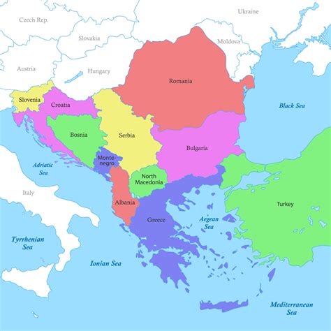 Balkan Peninsula World Map