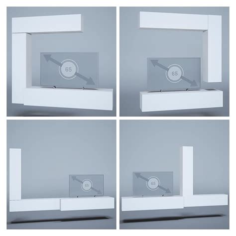 Buy Vladon Wall Unit TV Stand Taurito, Carcass in White matt/Fronts in ...