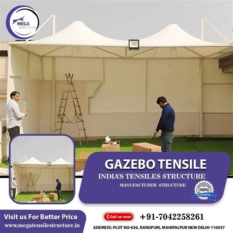 Gazebo Tensile Structure Shade - Side Pol gazebo tension structure ...