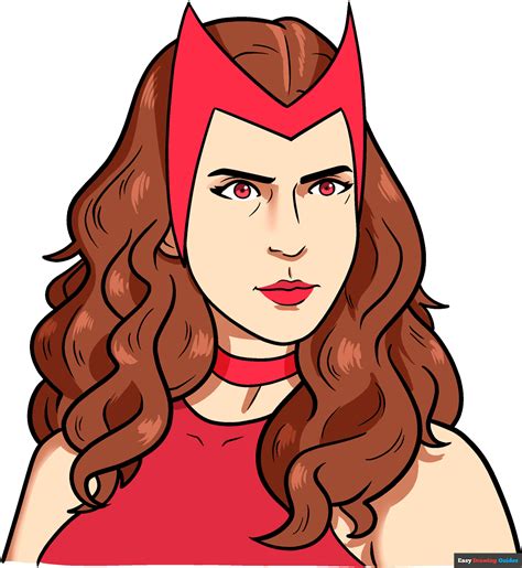 How to Draw the Scarlet Witch (Wanda Maximoff) - Really Easy Drawing ...