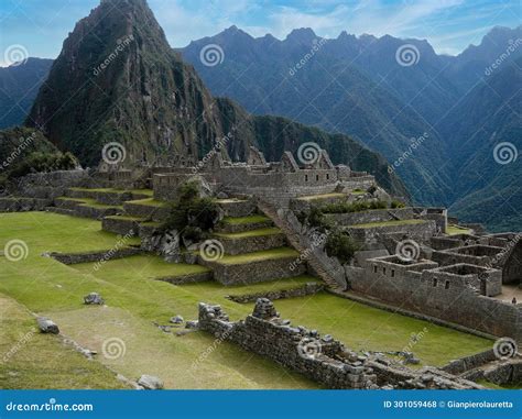 Panoramic View of the Ancient Inca City of Machu Picchu and Its Characteristic Stone Houses ...